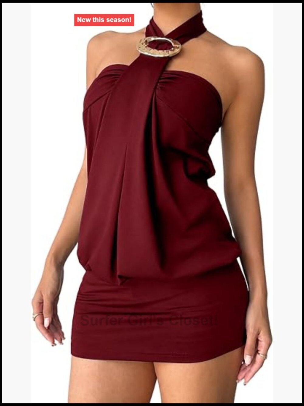 Bodycon Halter Mini Dress Sleeveless Backless Y2K Club Party